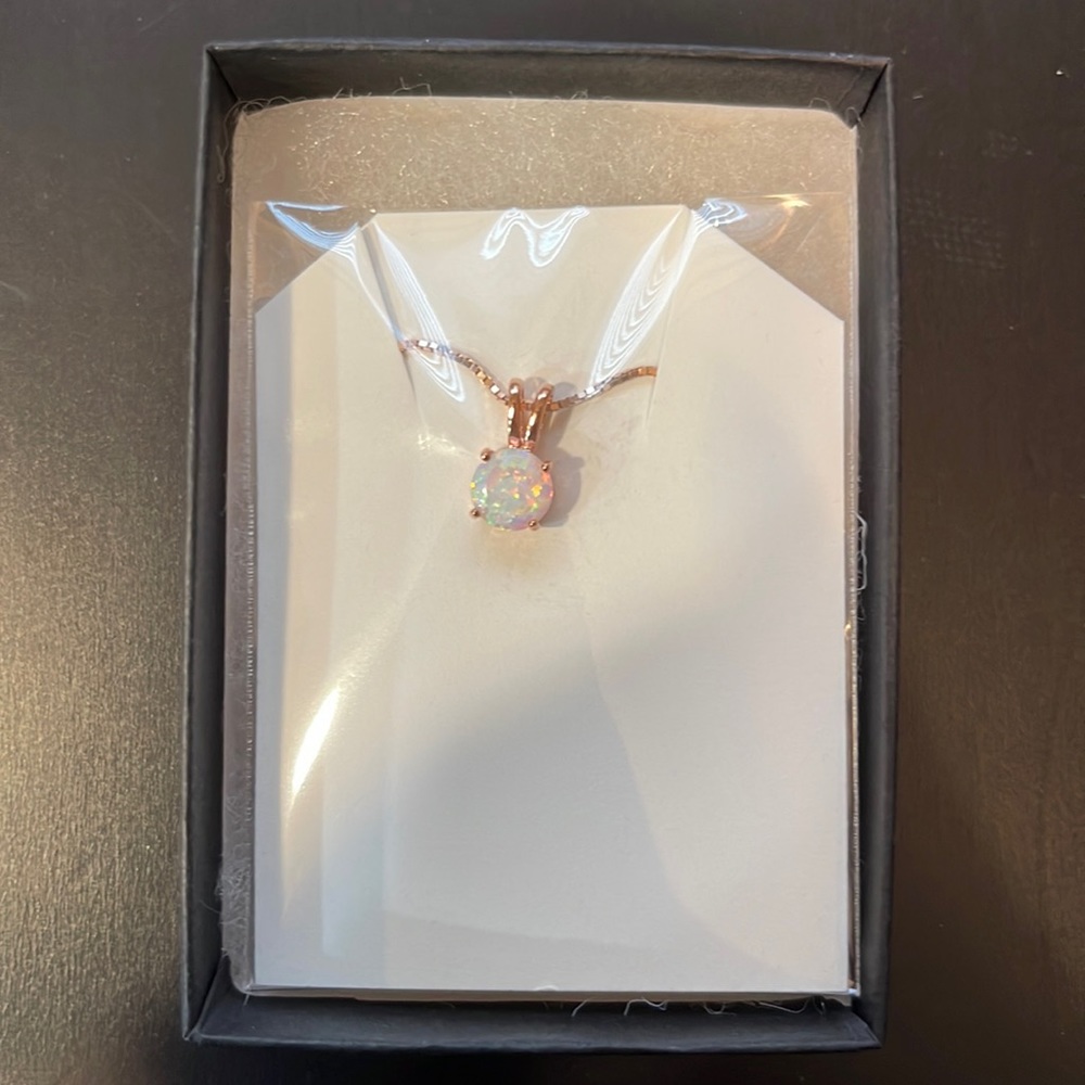 Gold opal necklace